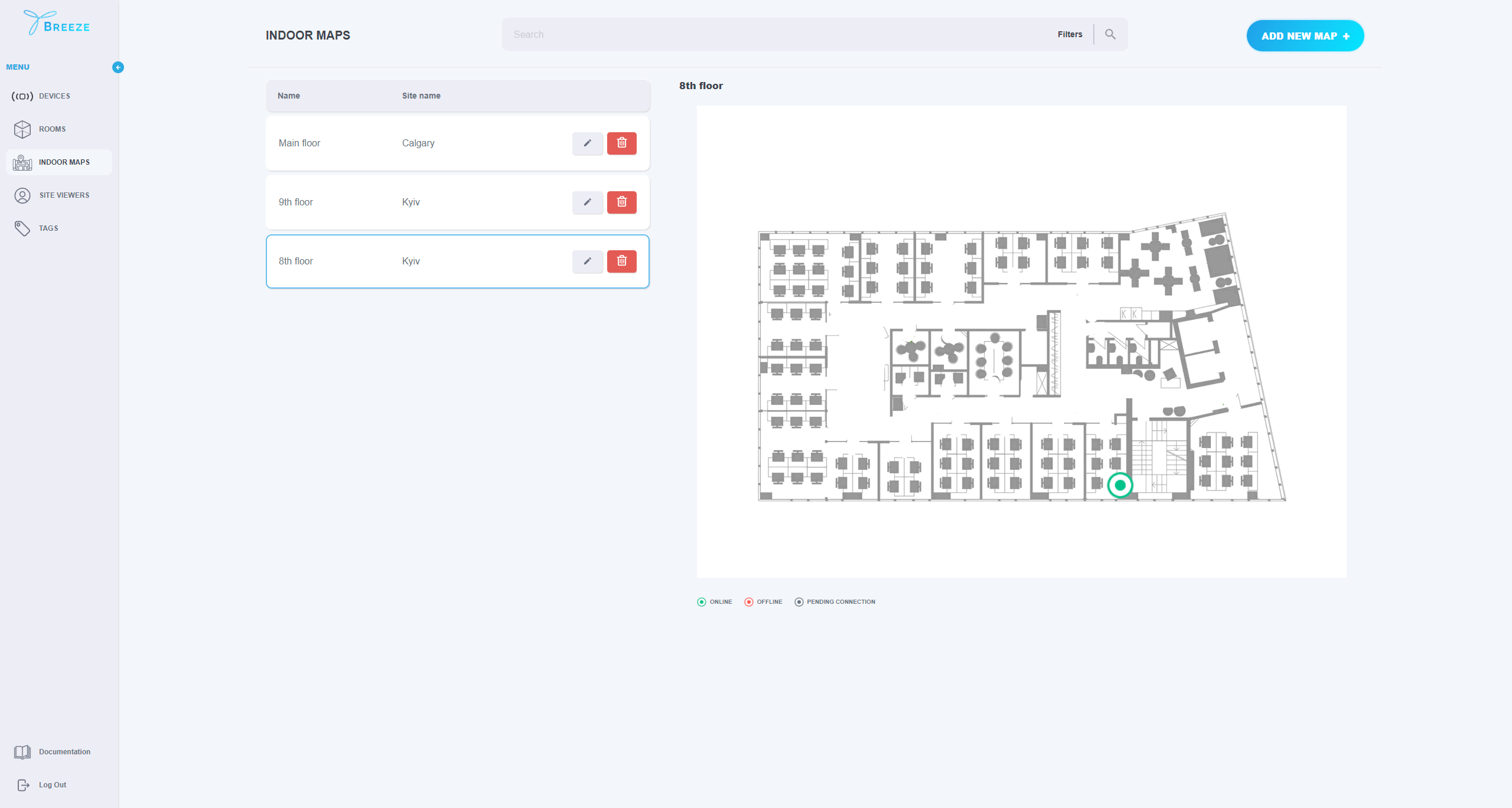 Figure 2. Indoor maps view