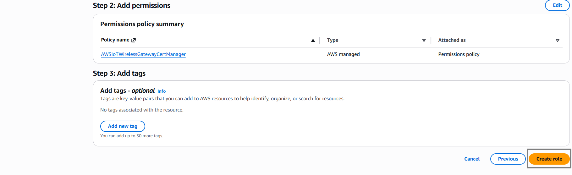 AWS IoT IAM Create Role2