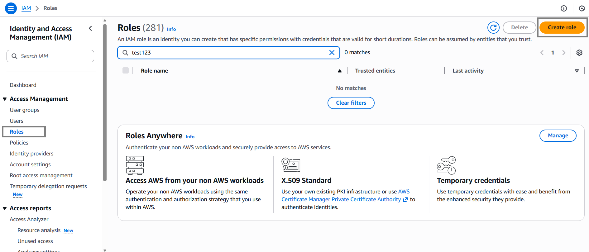 AWS IoT IAM Create Roles