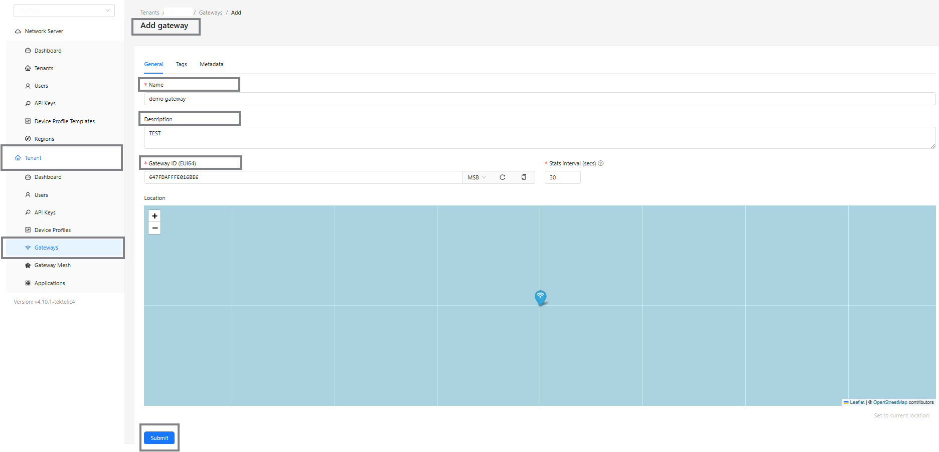 Chirpstack Add Gateway