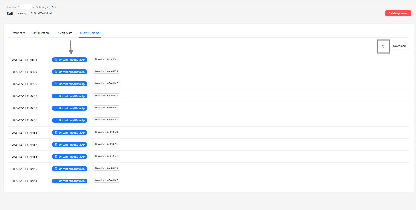 Chripstack live frames