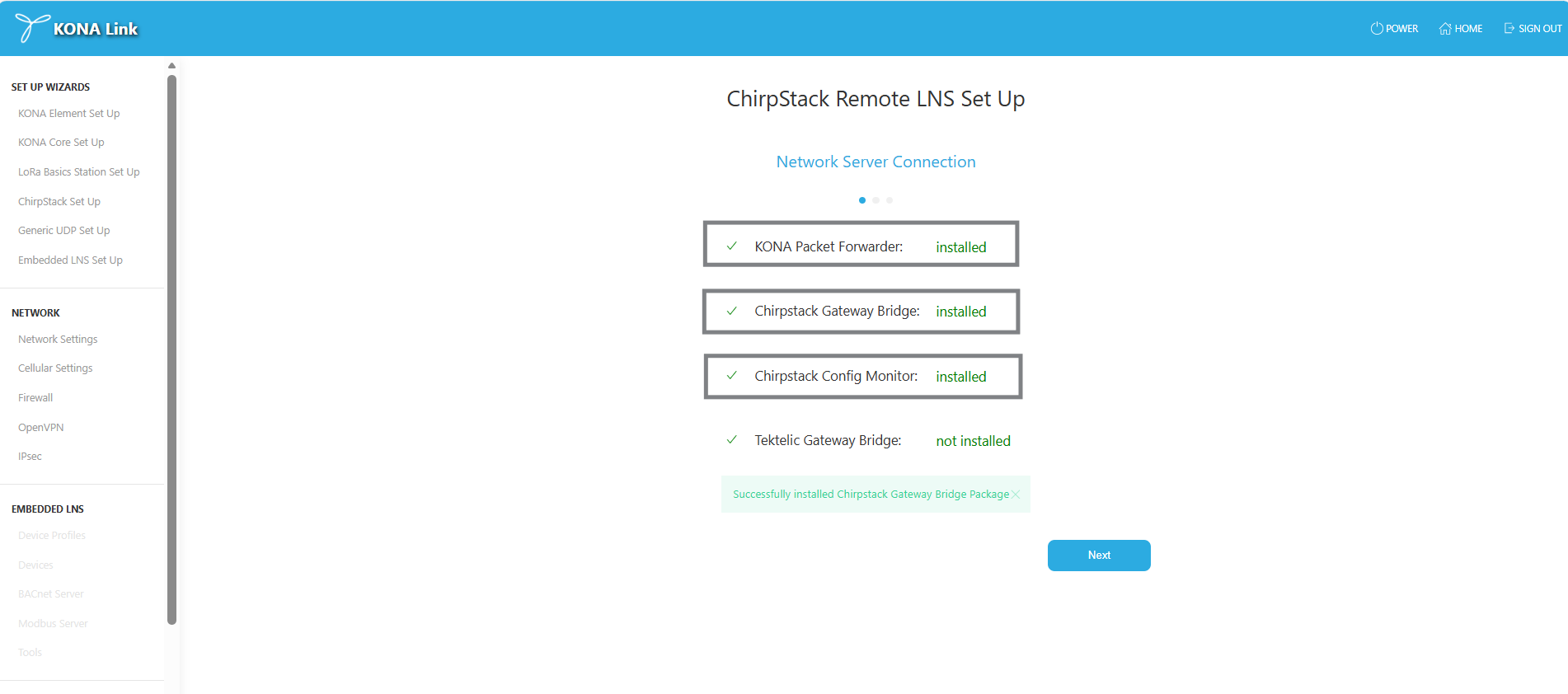 ChirpStack Package Installed 