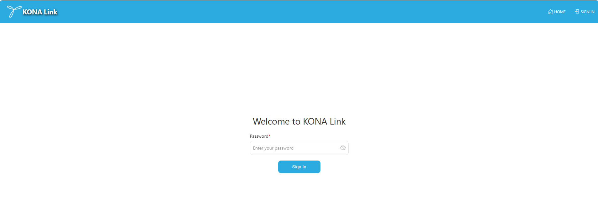 Kona Link Login Page