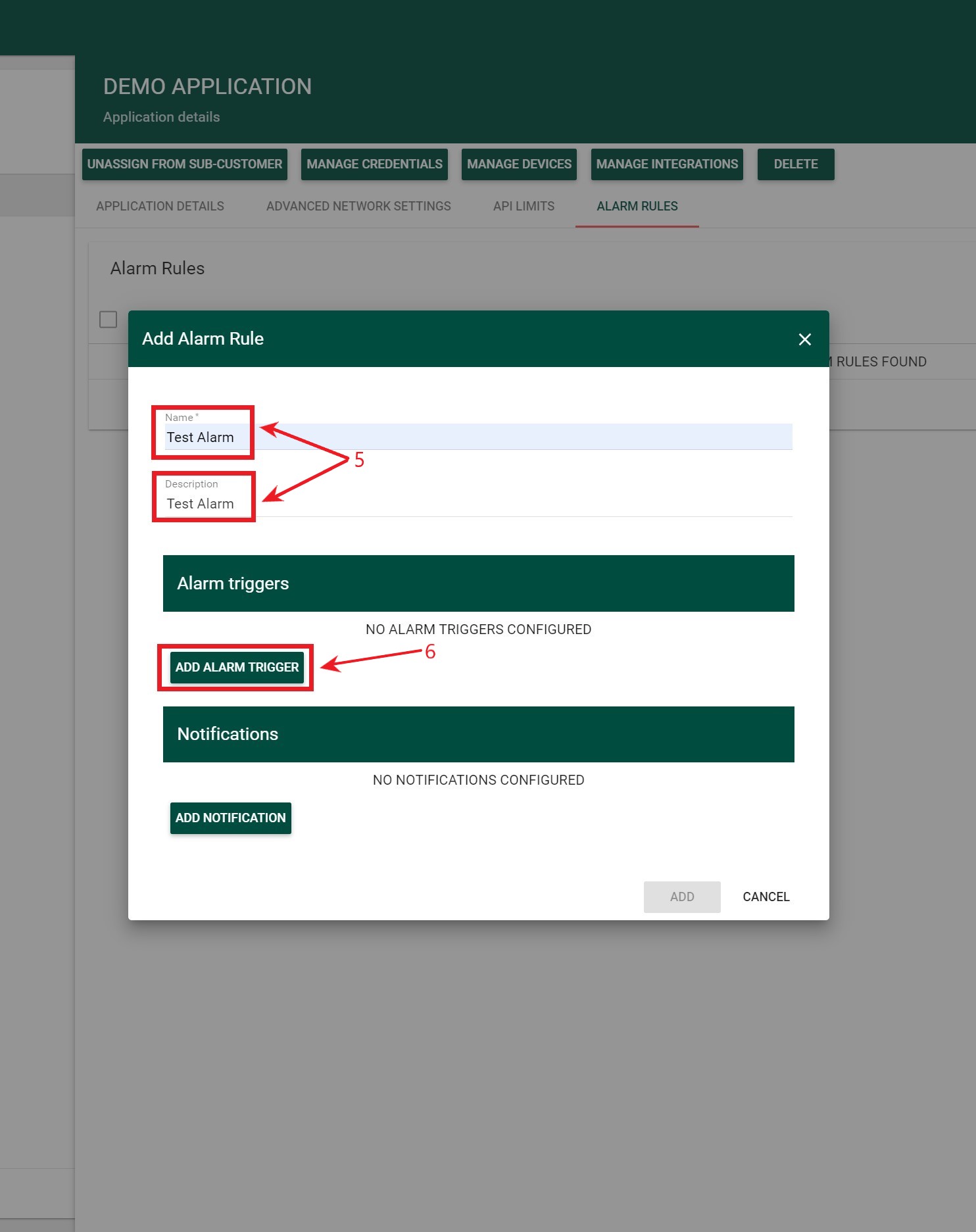 Figure 2. ADD Alarm Trigger