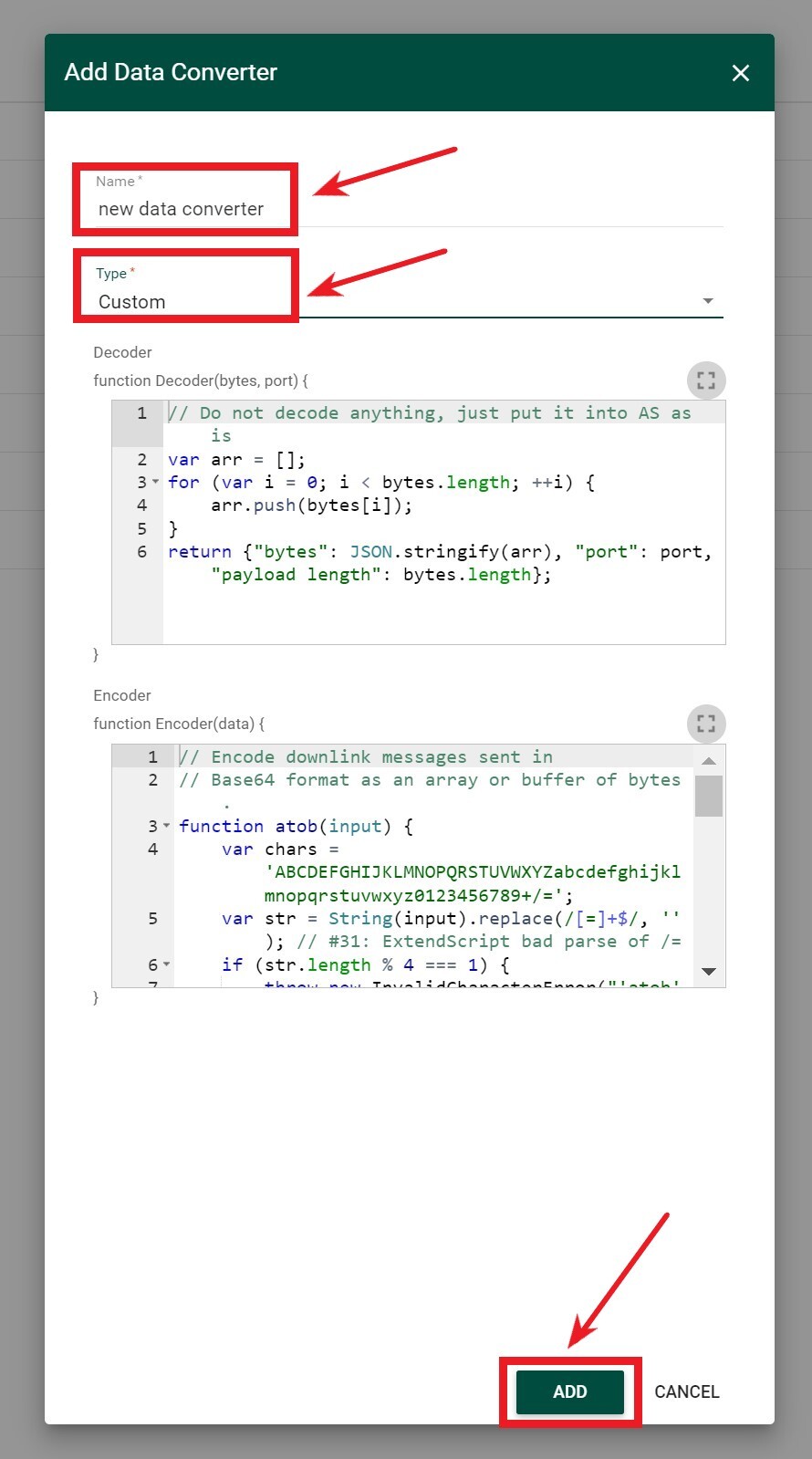 Figure 3. Add Data Converter