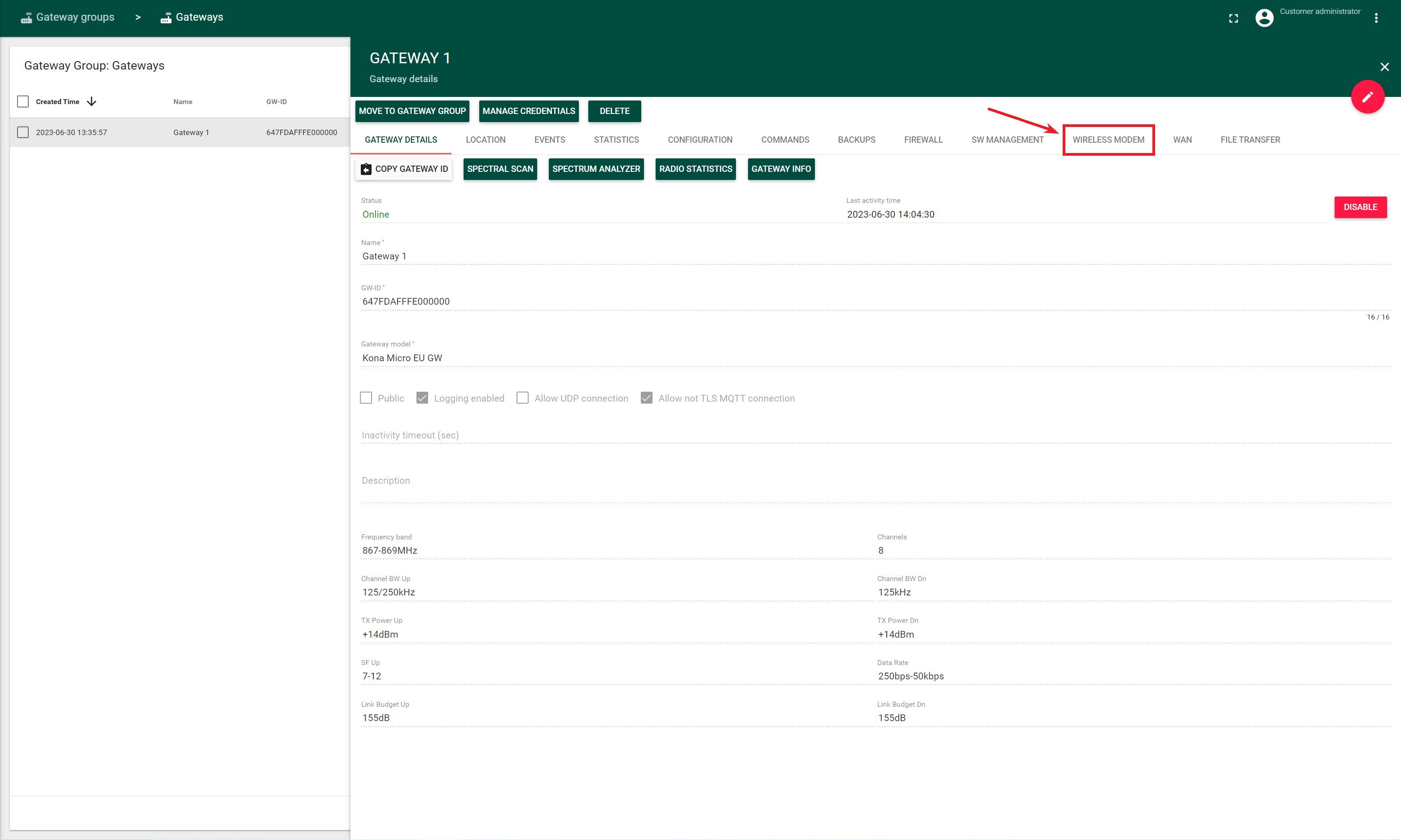 Figure 1. Open Wireless Modem Firmware tab