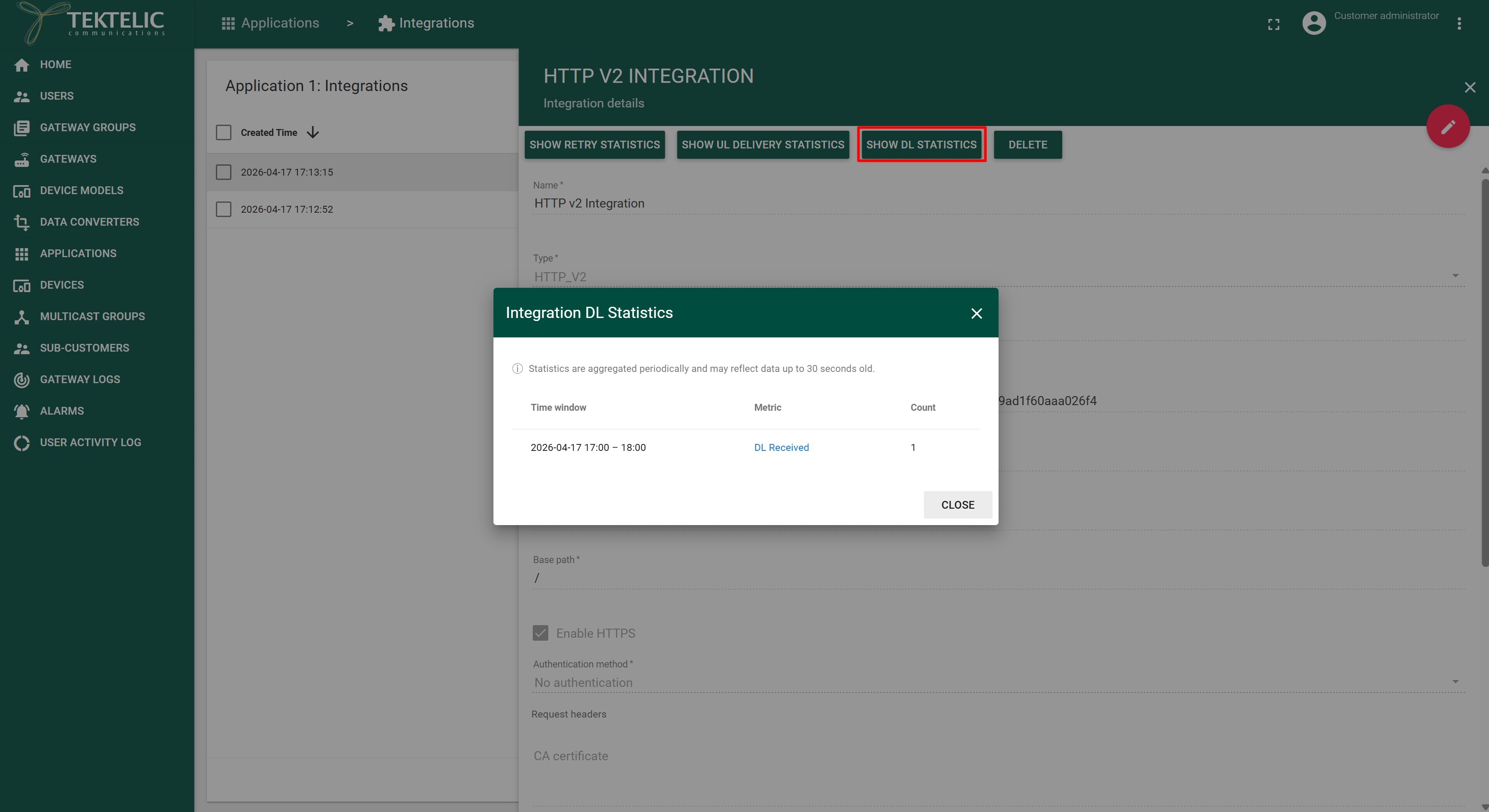 Figure 4 Show Downlink Statistics