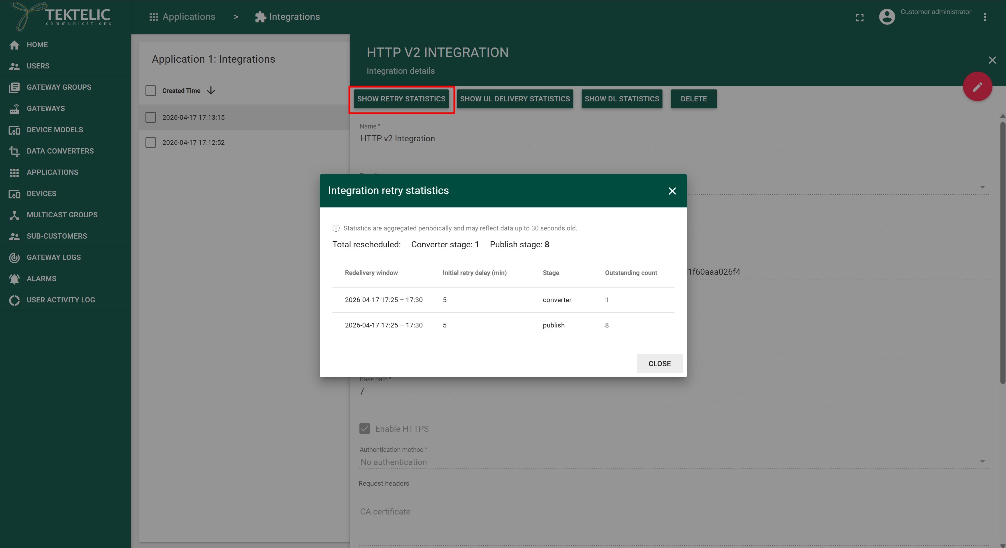Figure 2 Show Retry Statistics