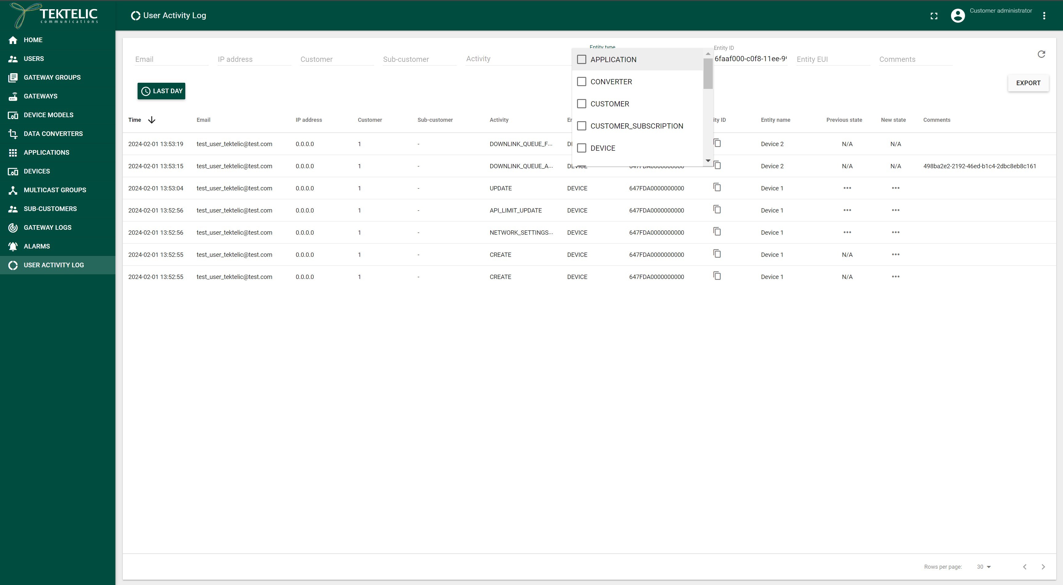 Figure 2 Filtering and searching fields